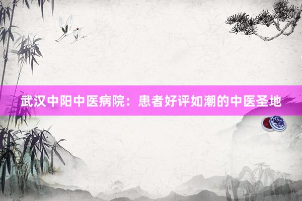武汉中阳中医病院：患者好评如潮的中医圣地